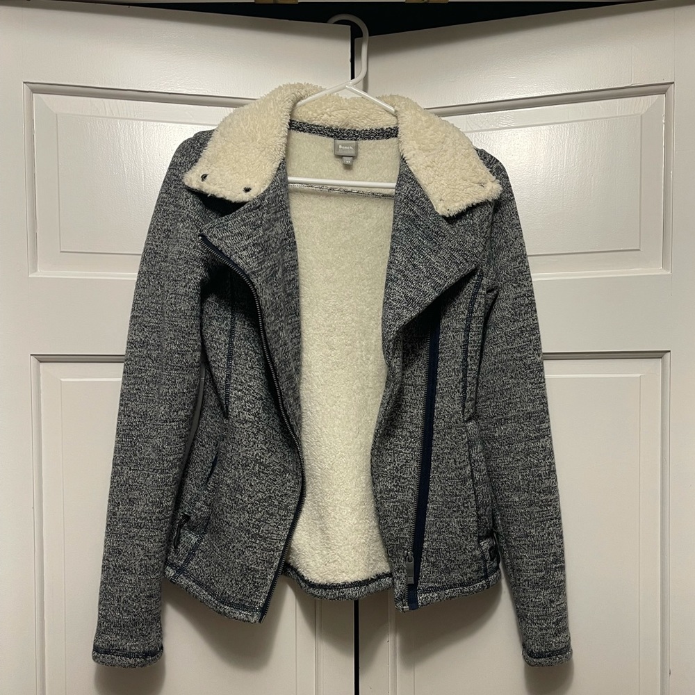 Bench fur lined zip up sweatshirt